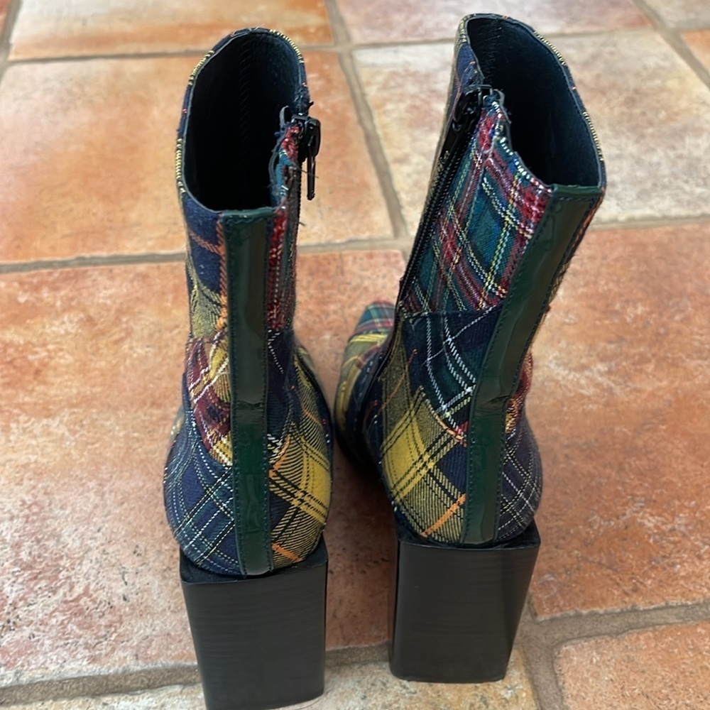 Jeffrey Campbell Siren plaid patchwork bootie size 6 - Picture 3 of 7